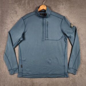 Mountain Standard Pathfinder 1/4 Zip Fleece Mens Medium Blue Gray Pullover